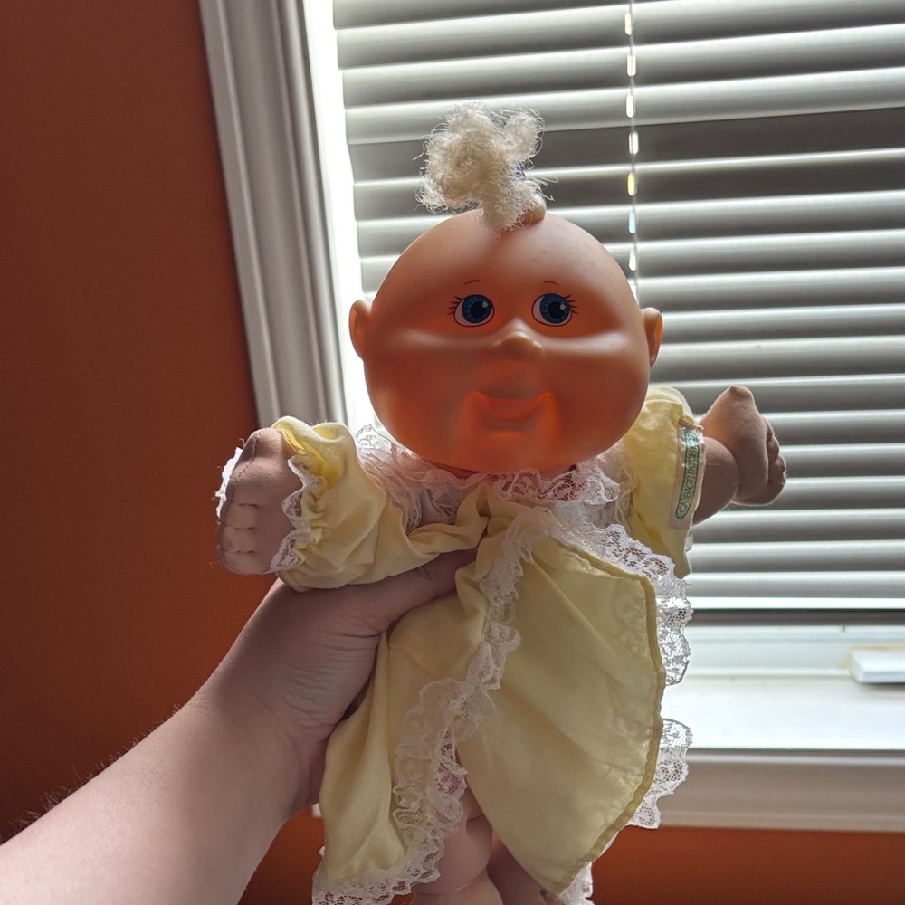 Adorable Yellow Baby Doll with Lace Trim